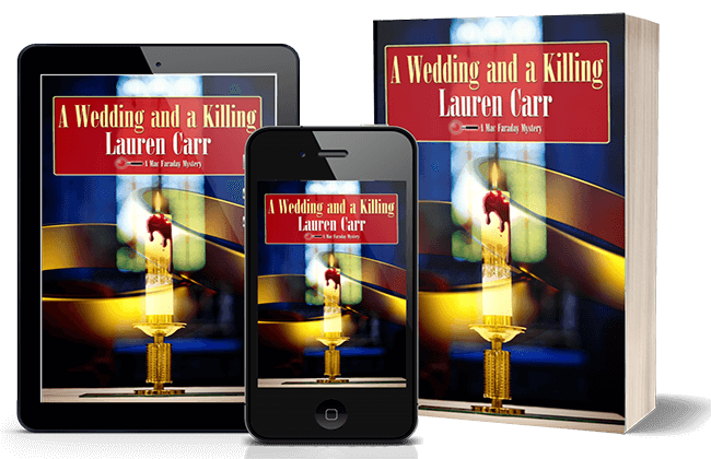 A wedding and a Killing phone and book display