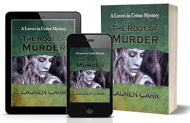 The Root of Murder book and phone display