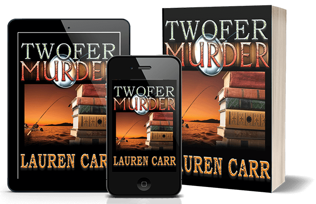 Twofer Murder phone and Book display